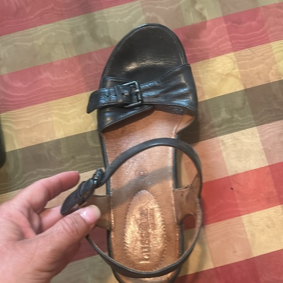 BUSSOLA Black Leather Sandals with Buckle Straps - Picture 5 of 5